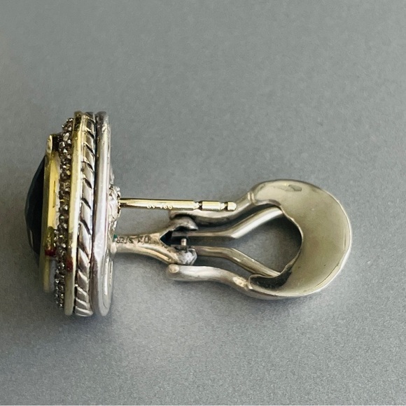 DAVID YURMAN 18K Gold & Sterling 925 Smoky Quartz & Diamond Albion Earri… - Picture 8 of 10